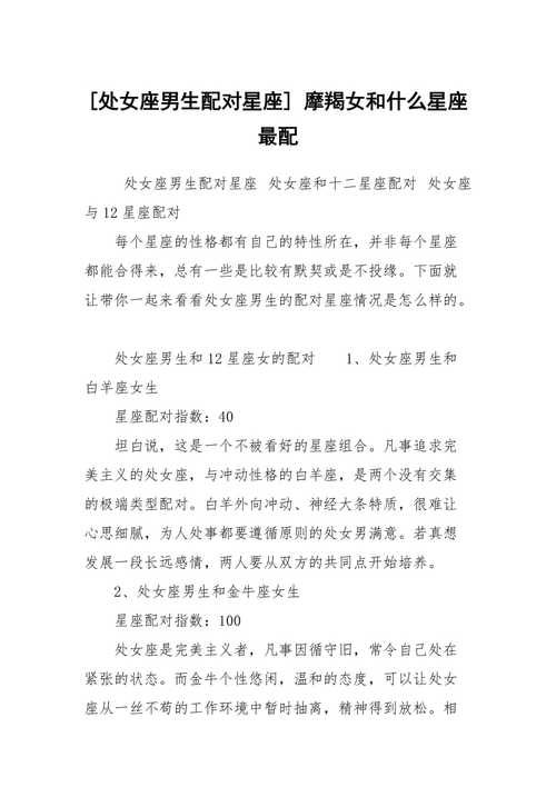 处女座与摩羯座：共同目标和责任感