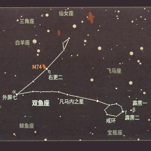 双鱼座星座图，探索神秘而梦幻的星座