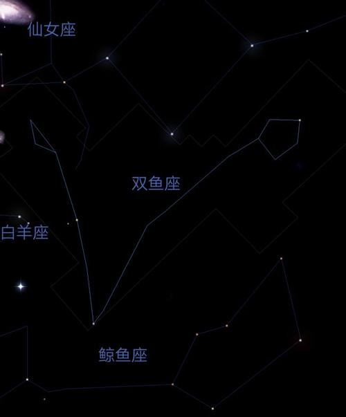 双鱼座星座示意图，探索宇宙中的浪漫象征