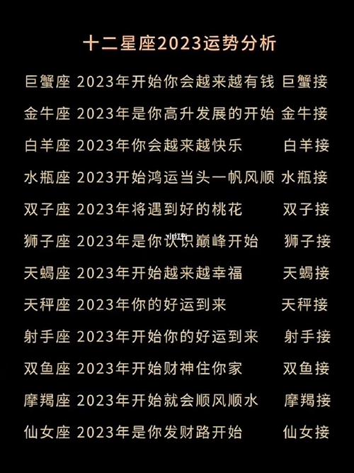 星座运势2023年运程