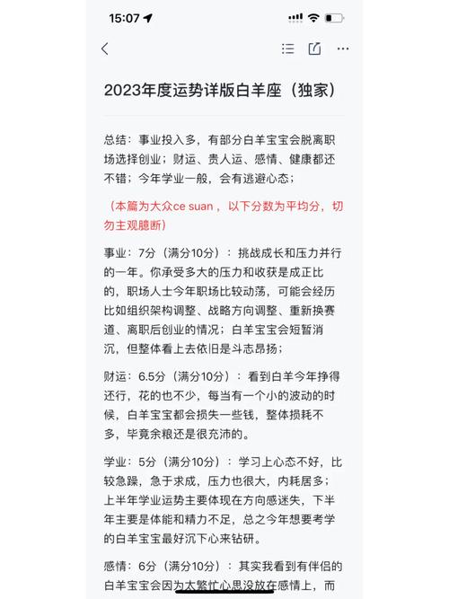 白羊座2023年每月运势查询?