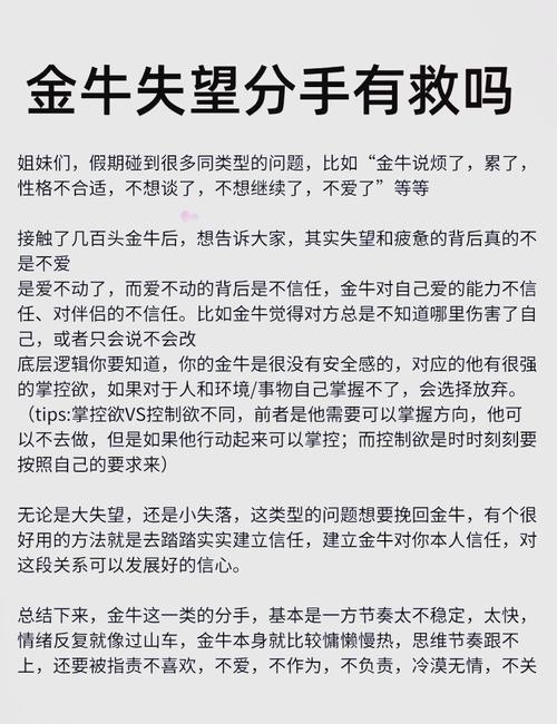 金牛座男生分手怎么挽回,金牛男决定分手了还能挽回吗