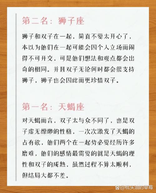 与双子座最般配的伴侣是哪些星座?他们的搭配指数是多少?