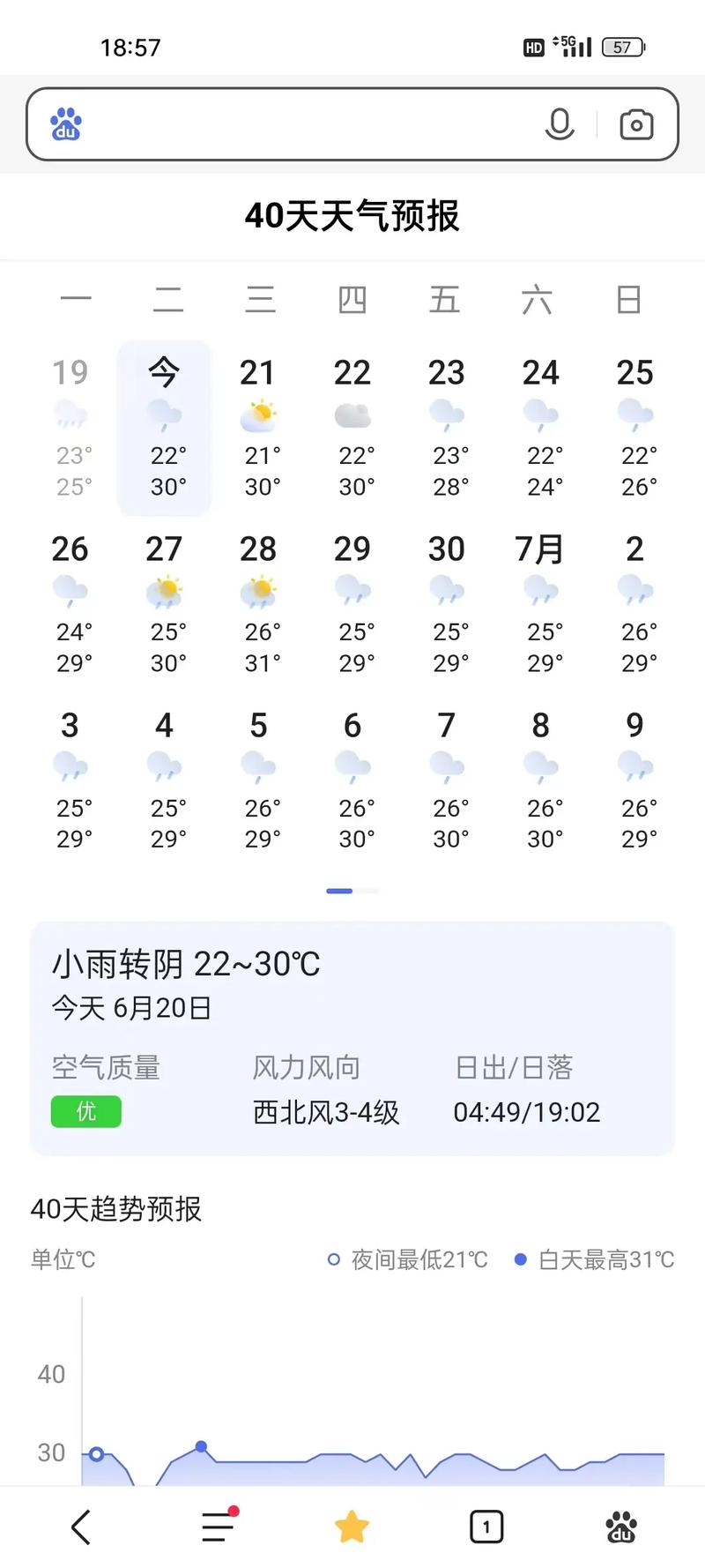 可以查询到未来45天天气预报的软件叫什么名字?