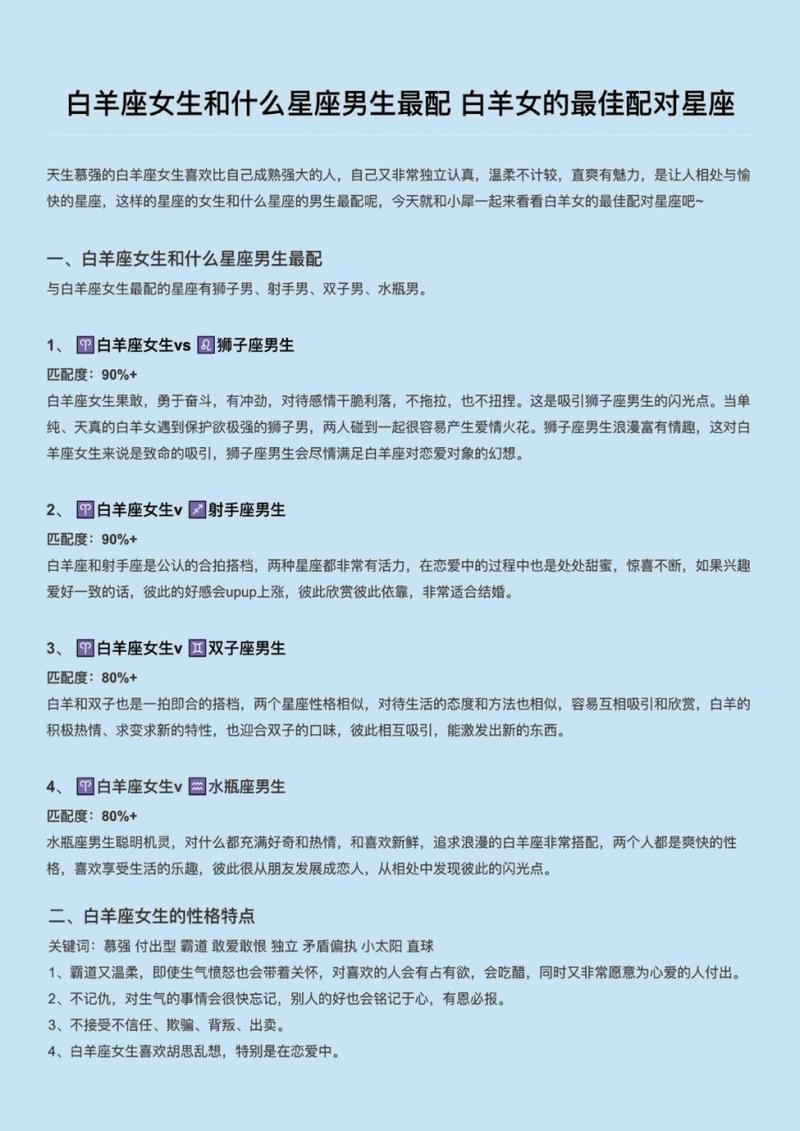 白羊男和什么星座最配